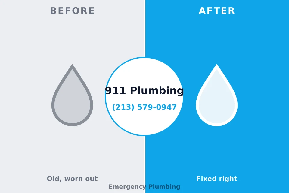 Before and after: plumbing repair Olla, LA